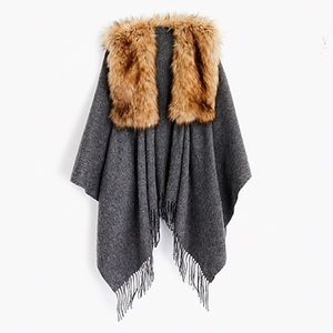 Jcrew Faux-Shearling Poncho
